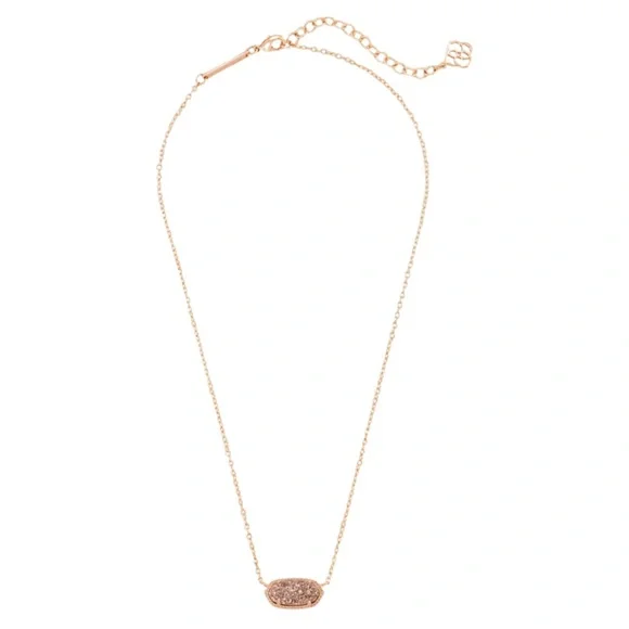 KENDRA SCOTT • Rose Gold Elisa Rose Gold Drusy Necklace - Picture 4 of 4